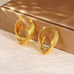 Стильные серьги-кольца неправильной формы из нержавеющей стали 304&nbsp;PZ3309