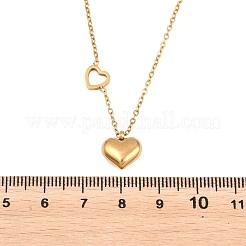Collane con ciondolo a forma di cuore in acciaio inossidabile 304&nbsp;NJEW-H093-02G