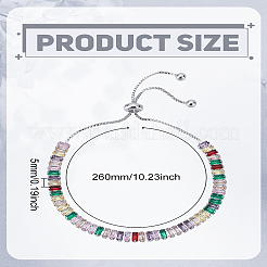 1 pz braccialetti scorrevoli con perline di strass in ottone per donna&nbsp;BJEW-LP0002-29P