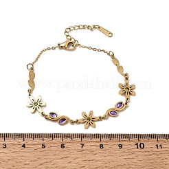 Bracelets à maillons en acier inoxydable 304 avec strass&nbsp;SA-CBAF6AD-14G