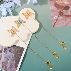 3 шт. закладка-подвеска в виде гитары с музыкальной нотой в виде бабочки из акрила и сплава&nbsp;AJEW-TA00045