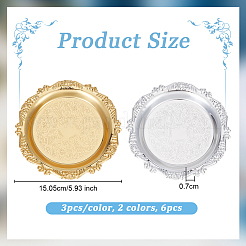 6 pieza de placas redondas de hierro para joyería de 2 colores&nbsp;DJEW-OC0001-53