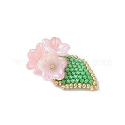 Pendenti di fiori con perline di vetro fatti a mano&nbsp;PALLOY-MZ00794-02