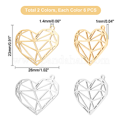 12 шт. подвески из нержавеющей стали 201 двух цветов&nbsp;STAS-DC0010-59