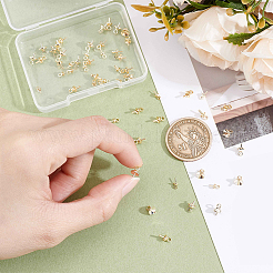 60 pièce 3 styles de pendentifs en laiton avec perles et bélières&nbsp;KK-BBC0028-88G