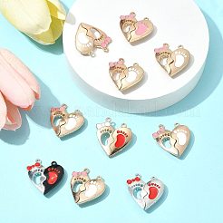 10 пакетик окрашенных распылением эмалевых магнитных разделенных подвесок из сплава&nbsp;ENAM-FS0003-01