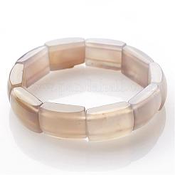 Perles gris naturels agate bracelets extensibles&nbsp;BJEW-G503-A10