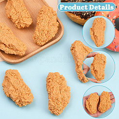 6 шт. искусственная пластиковая модель жареного куриного крылышка&nbsp;DJEW-SC0001-17B