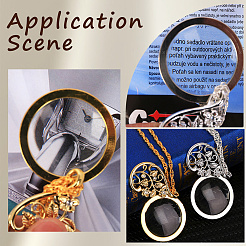 2 шт. 2-цветный сплав цветок и стеклянное увеличительное ожерелье для женщин&nbsp;MAGL-SP0001-02