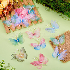 32 stücke 8 arten tuch schmetterling mit imitation perle ornament zubehör&nbsp;DIY-TA0014-29