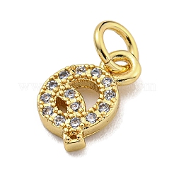 Lettre initiale en laiton avec breloques en zircone cubique&nbsp;KK-Q814-26Q-G