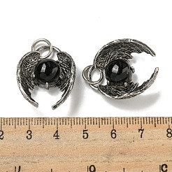 Подвески из натурального обсидиана в виде летучей мыши&nbsp;G-F766-03AS-05