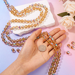 2 нить прозрачных гальванических стеклянных бусин&nbsp;EGLA-TA0001-77