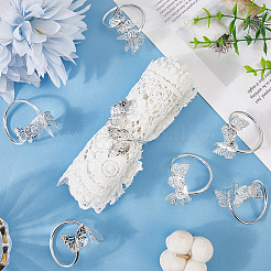 Бабочка железные кольца для салфеток&nbsp;AJEW-WH20070-109S