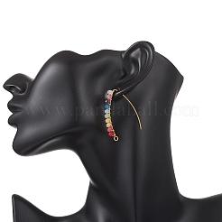 Серьги-крючки из натурального малайзийского нефрита&nbsp;EJEW-JE06888-02