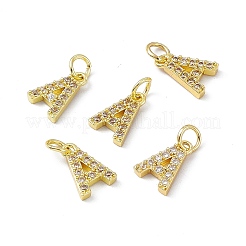 Charms in vero ottone placcato oro 18k con micro pavé di zirconi chiari&nbsp;KK-E068-VB452-A