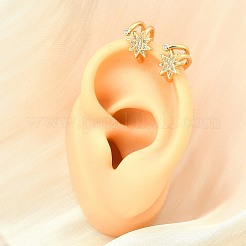 Латунные серьги-манжеты из прозрачного кубического циркония&nbsp;EJEW-F370-21G