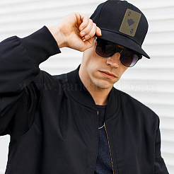 4шт. игральная карта туз пик светоотражающие нейлоновые и полиэстеровые липучки&nbsp;AJEW-GA0009-03A