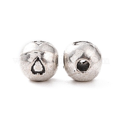 Тибетский стиль сплава круглые резные бусины&nbsp;TIBEB-O004-83