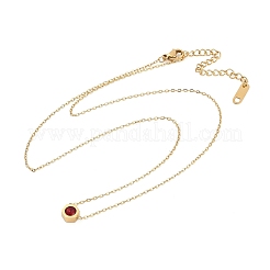 Ionenbeschichtung (IP) 304 Edelstahl Zirkonia Sechseck Anhänger Kabelkette Halsketten&nbsp;NJEW-P320-16G-04