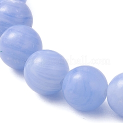 Браслеты из натуральных окрашенных синих кружевных бусин агата для женщин&nbsp;BJEW-JB12931-02