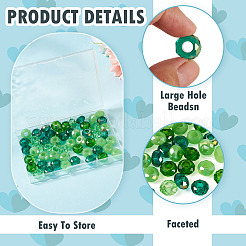 54 Stück 6 Farben grünes Farbthema Glas European Beads&nbsp;GPDL-TA0001-11
