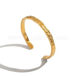 Brazaletes abiertos de acero inoxidable 304 de 5.7 mm con textura ondulada para mujer.&nbsp;OV6378