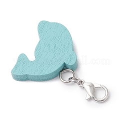 Подвесные украшения из натурального дерева в виде дельфина&nbsp;HJEW-JM03339