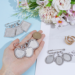 3 шт. 3 стиля основы для броши из сплава со стразами&nbsp;JEWB-OC00002