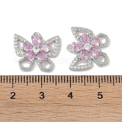 Латунные микропаве прозрачные подвески с фианитом&nbsp;KK-S367-18B