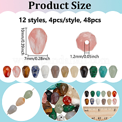 48 шт. 12 стили бусин из смешанных драгоценных камней&nbsp;G-NB0005-83