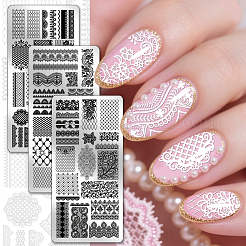 Plantillas de arte de uñas diy de acero inoxidable&nbsp;MRMJ-WH0092-234
