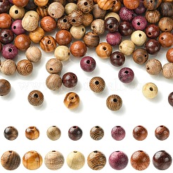 160 шт. 8-х цветные бусины из натурального дерева&nbsp;WOOD-YW0001-88