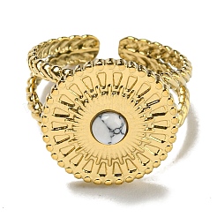 Anillos de puño abiertos de acero inoxidable 304 con revestimiento iónico (IP)&nbsp;RJEW-C079-17G