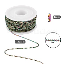 Chaînes à billes en acier inoxydable 304 couleur arc-en-ciel de 5 m&nbsp;STAS-SZ0002-22A