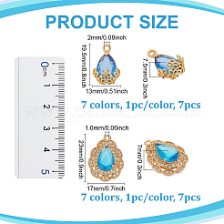 14шт 14 стиля латунные микропаве прозрачные кубические подвески из циркония&nbsp;KK-ME0003-30