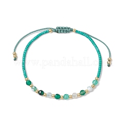 Bracelets tressés en perles d'agate craquelée naturelle&nbsp;BJEW-JB11420-07