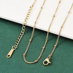 Collar de cadena satélite de acero inoxidable 304 con revestimiento iónico (IP) para hombres y mujeres&nbsp;X-NJEW-M200-05G