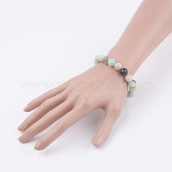 Эластичные браслеты из амазонита из натуральных цветов&nbsp;BJEW-JB03471-02