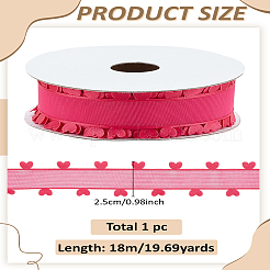 1 рулон полиэстерового кружева в форме сердца ко Дню святого Валентина&nbsp;OCOR-LP0003-63B