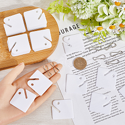 1 комплект пластиковых пустых брелоков со стальными застежками-цепочками&nbsp;AJEW-SP0001-44