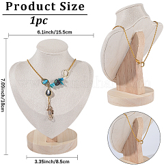 Подставки для ожерелий в форме бюста из бука&nbsp;NDIS-WH20010-02A