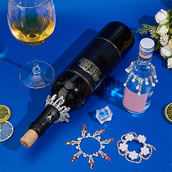 4 шт. стеклянные стразы цепочки для чашек подвески для бокалов вина&nbsp;HJEW-OC00241