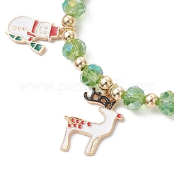 Bracelets à breloques en alliage émaillé de Noël&nbsp;BJEW-JB12077-01
