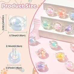 60шт УФ-покрытие Радужные переливающиеся акриловые бусины&nbsp;OACR-YW0003-95