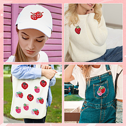 36 шт. 6 стиля клубники компьютерная вышивка тканевые самоклеящиеся нашивки&nbsp;PATC-FG0002-42