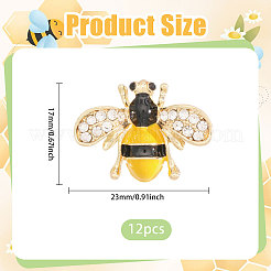 12 шт. броши на лацкан с железными стразами в виде пчел&nbsp;JEWB-CA0001-78