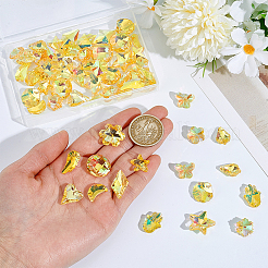 60 шт. 15-х цветные стеклянные подвески с УФ-покрытием&nbsp;GLAA-PH0003-89