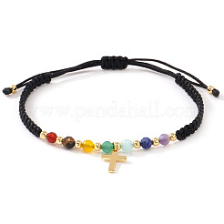 Браслеты из плетеных бусин с натуральным аметистом&nbsp;NE7743