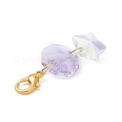 Стеклянные подвески в форме звезды/восьмиугольника&nbsp;HJEW-JM01044